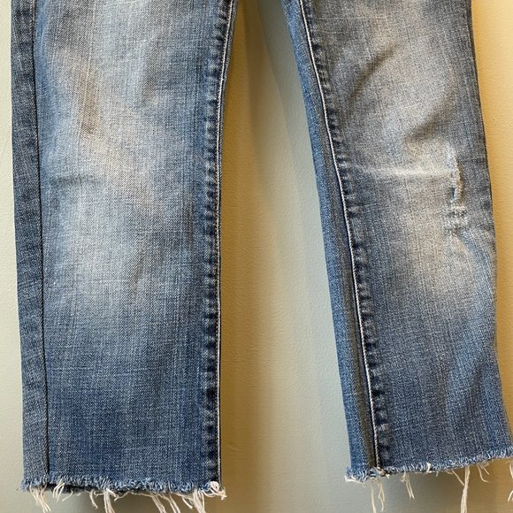 Citizens of Humanity Distressed Raw Hem Straight Leg Low Waist Ankle Jeans 27 - Picture 4 of 9